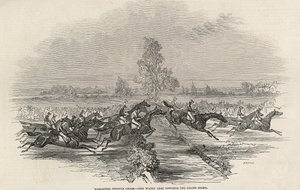 Worchester Steeple Chase: The Water Leap opposite the Grand Stand, from 